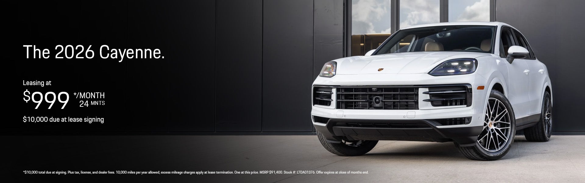 2026 Cayenne Lease Banner