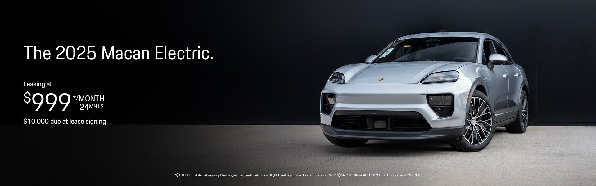 2025 Macan Electric lease special banner