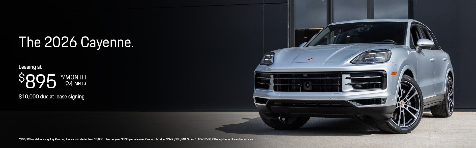 2026 Cayenne Lease Banner