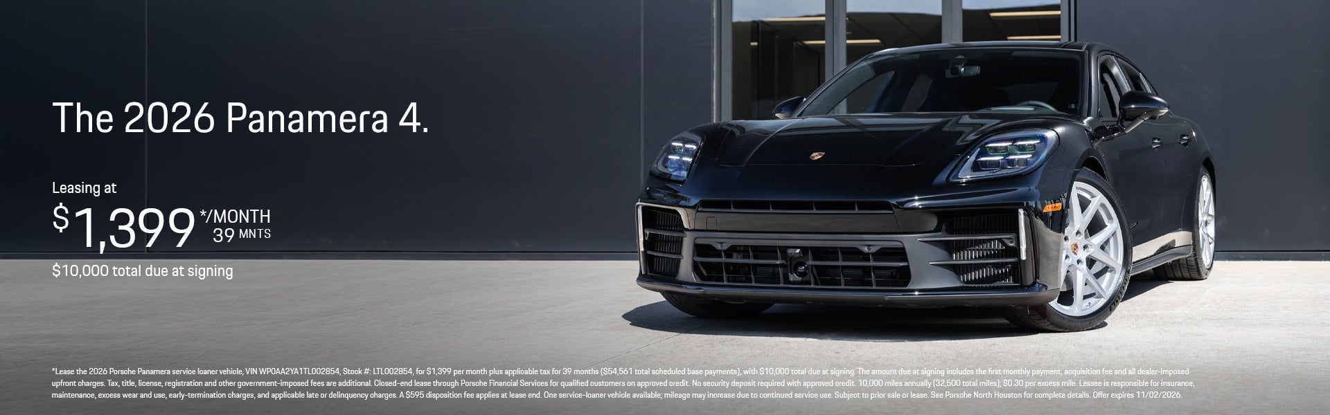 2026 Porsche Panamera 4 Lease Banner