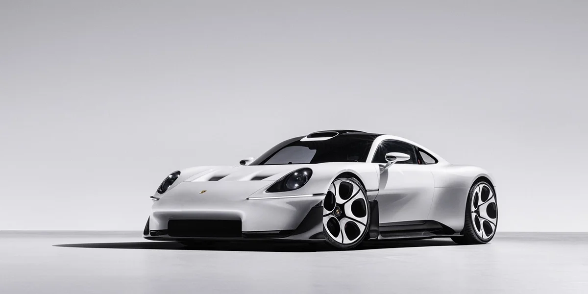 Porsche Mission S vision model, a future mid-engine super sports car concept.