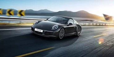 Porsche 911 Targa 4 in Black Front View Houston TX