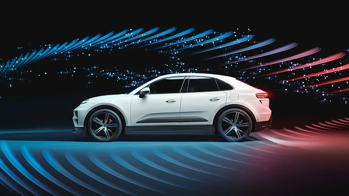 Porsche North Houston 2024 Macan EV white Side View